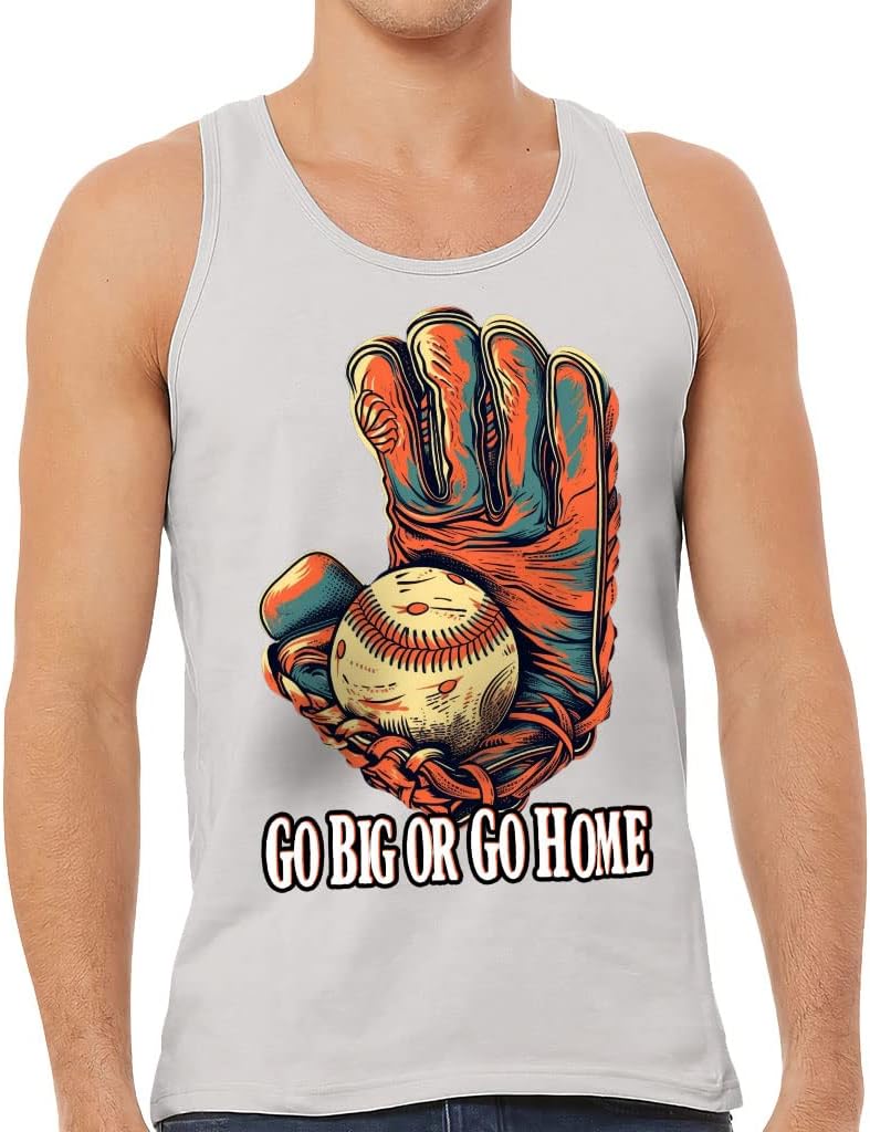 Go Big Or Go Home Tank - Baseball Workout Tank - Graphic Jersey Tank