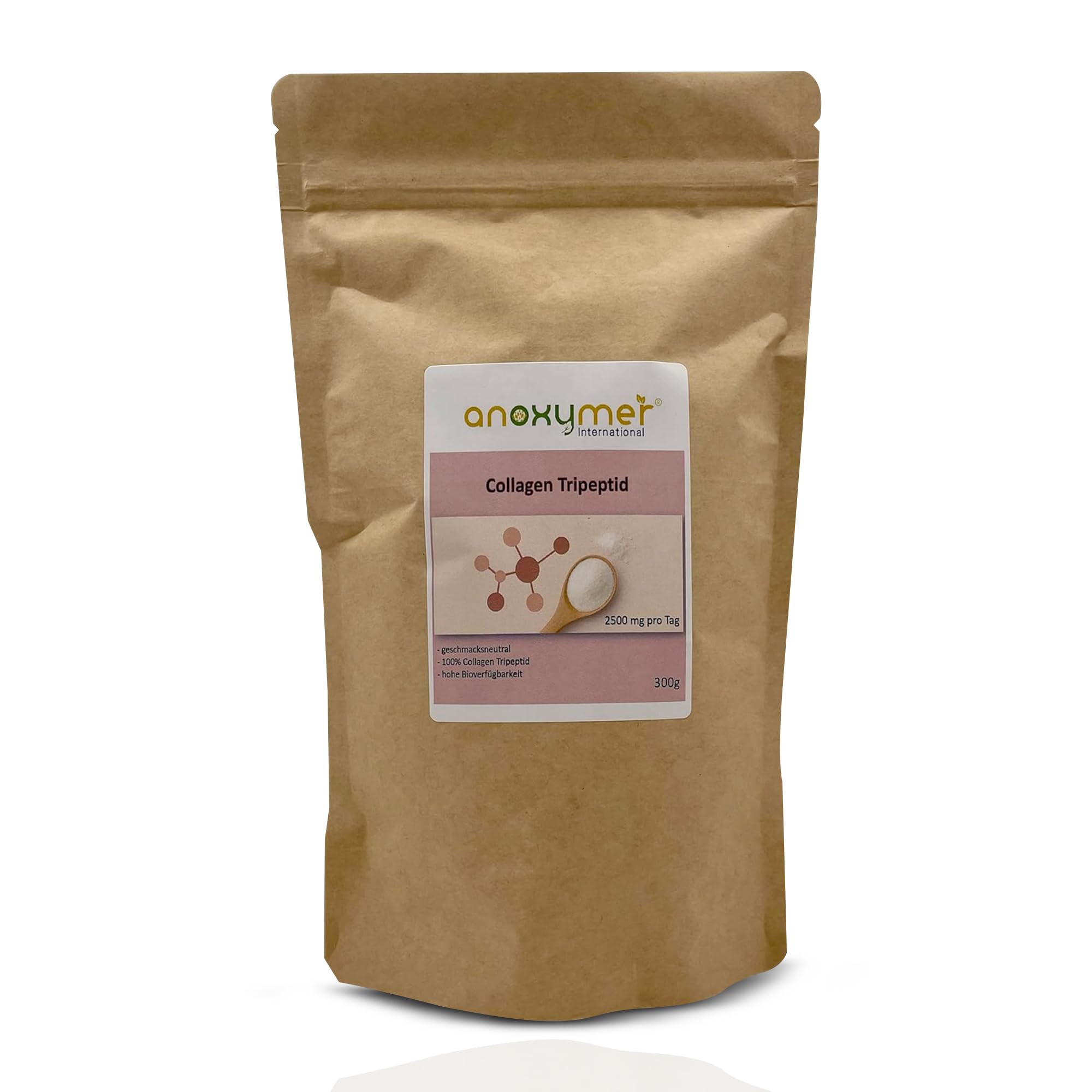 Hydrolysate de collagène - Tripeptide - 300 g - Bonne solubilité - Sans goût - Sans additifs - Du bœuf - Haute biodisponibilité - Seulement 2,5 g par jour (1 cuillère à café)