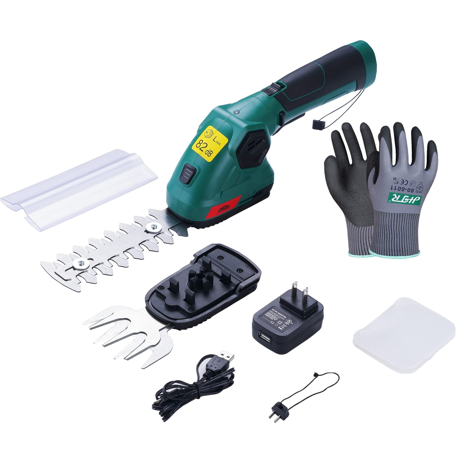 Buy Dextra 2 in 1 Cordless Grass Shear & Hedge Trimmer with Gardening Gloves, 8V Electric