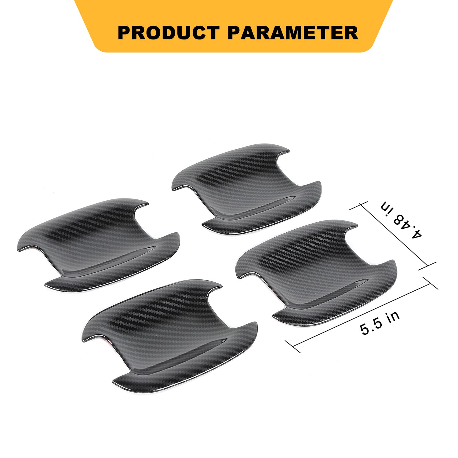 Jeliker for Bronco Sport Door Handle Insert Bowl Cover Trim for Ford Bronco Sport 2021 2022 2023 Carbon Fiber Exterior Accessories 4pcs