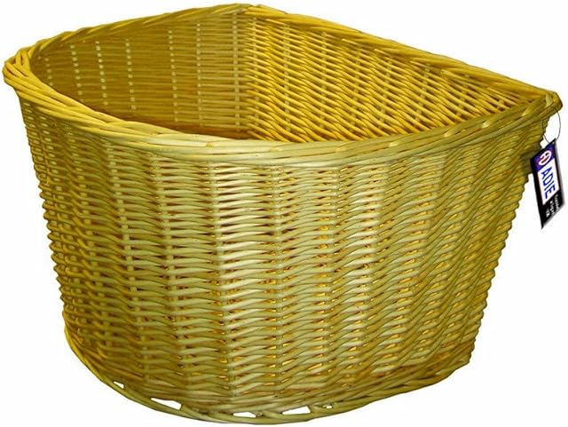 Adie D-Shape Front Basket - Beige, 18 inch
