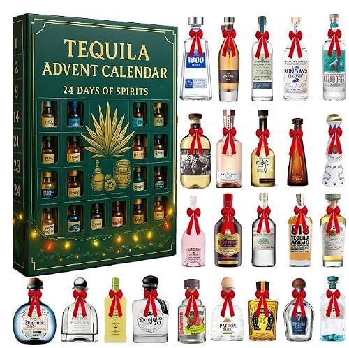 Tequila Advent Calendar 2026,Ornaments 24 Day Coastal Christmas Tree Decor