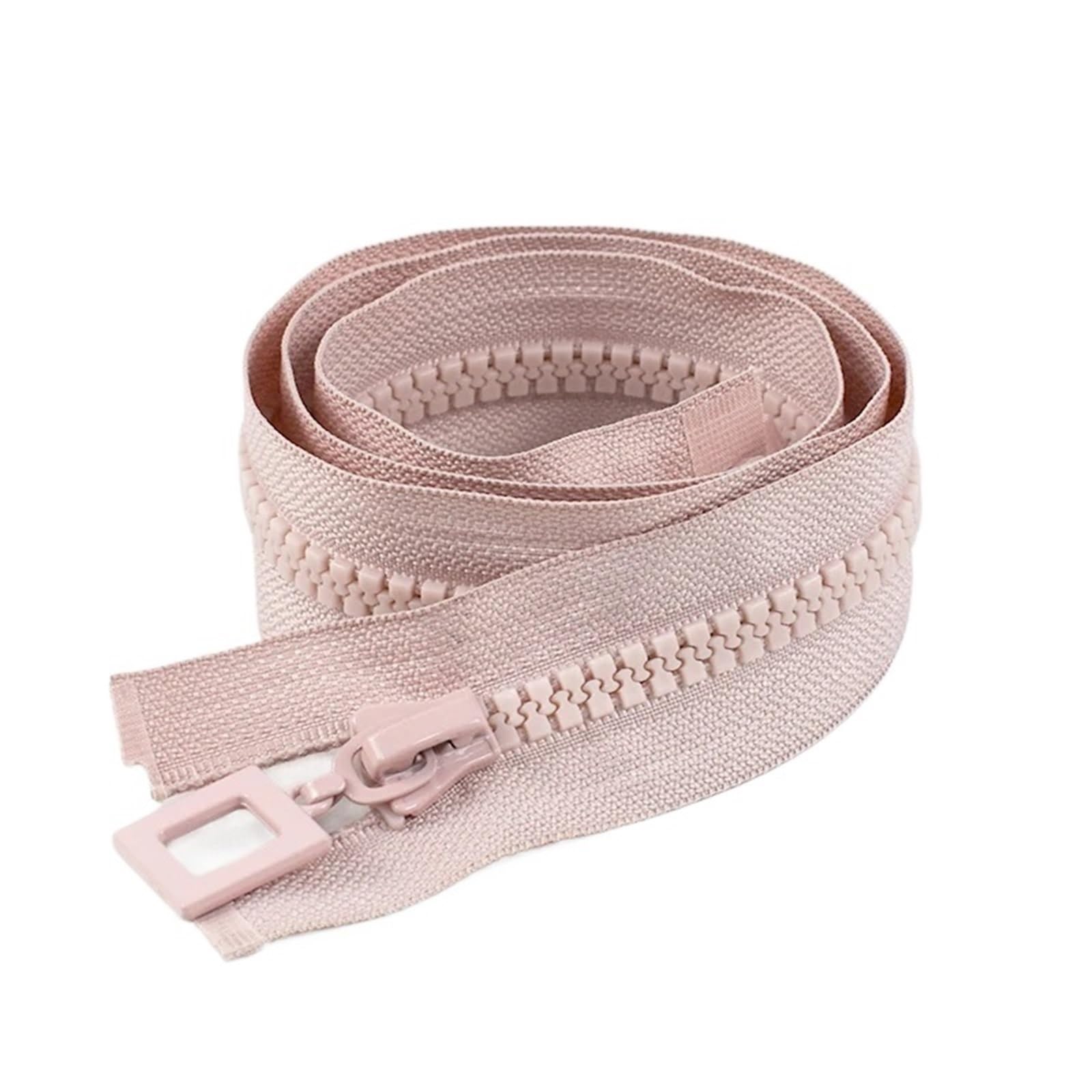 Zippers Replacement, 8 Gauge Resin Open End Zipper Single Double Slider Multicolor 60-120cm(Pink,DOUBLESLIDER-120CM-COLOR 01)