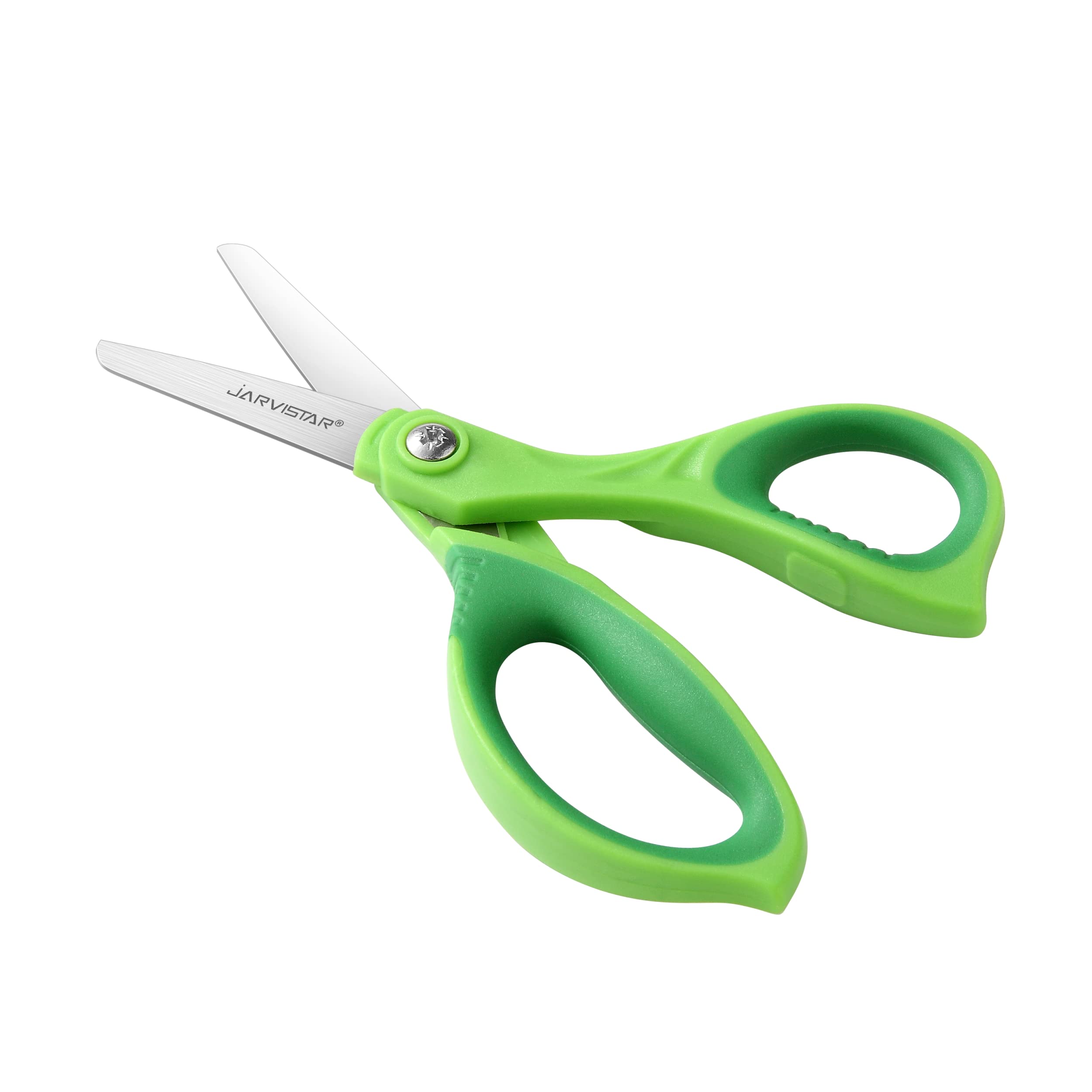 JARVISTAR Tijeras para Niños: Paquete de 4 Escolares de Seguridad Con Hojas Redondeadas y Cubierta Protectora - Artesanales y de Papel 13 cm (Verde/Azul/Amarillo/Rojo)