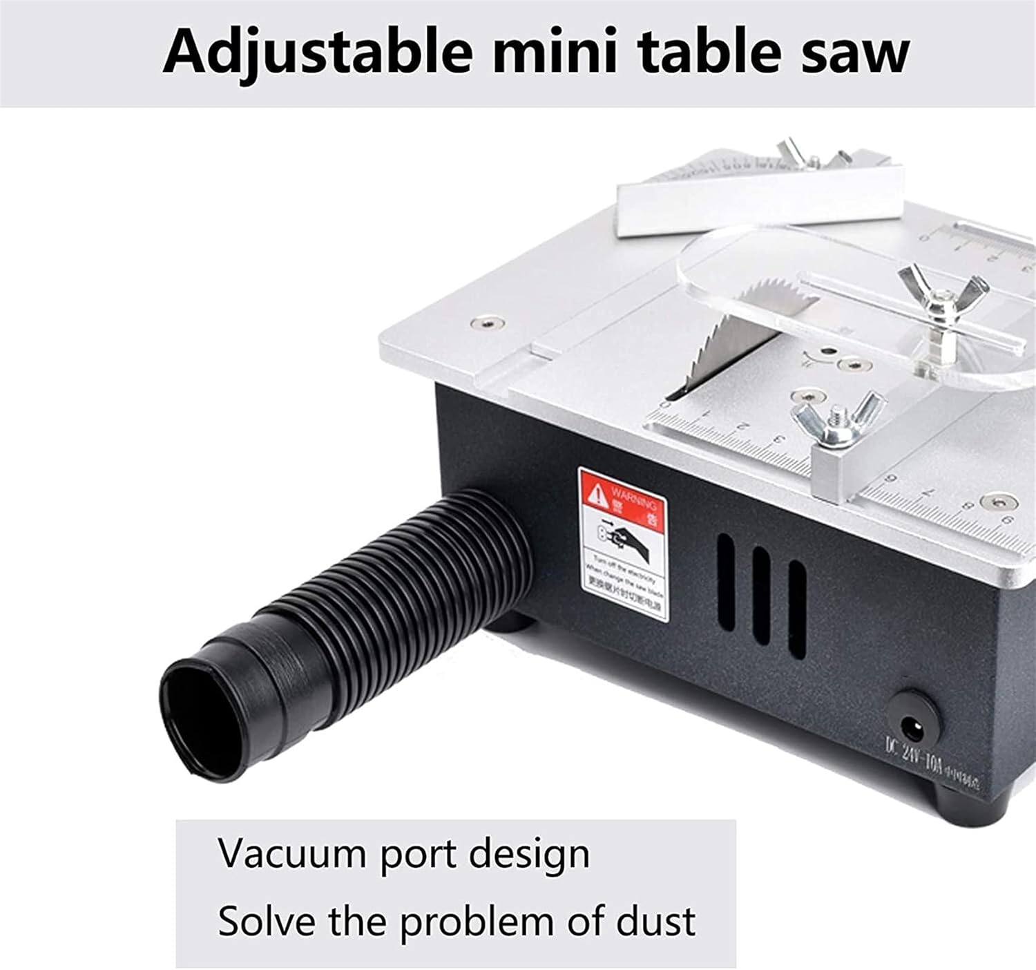 Adjustable Table Saw, Electric Mini Table Saw with 7-Level Speed Liftable Saw and Liftable Saw Blade,for Angle Cuts with Angle Guide DIY Model