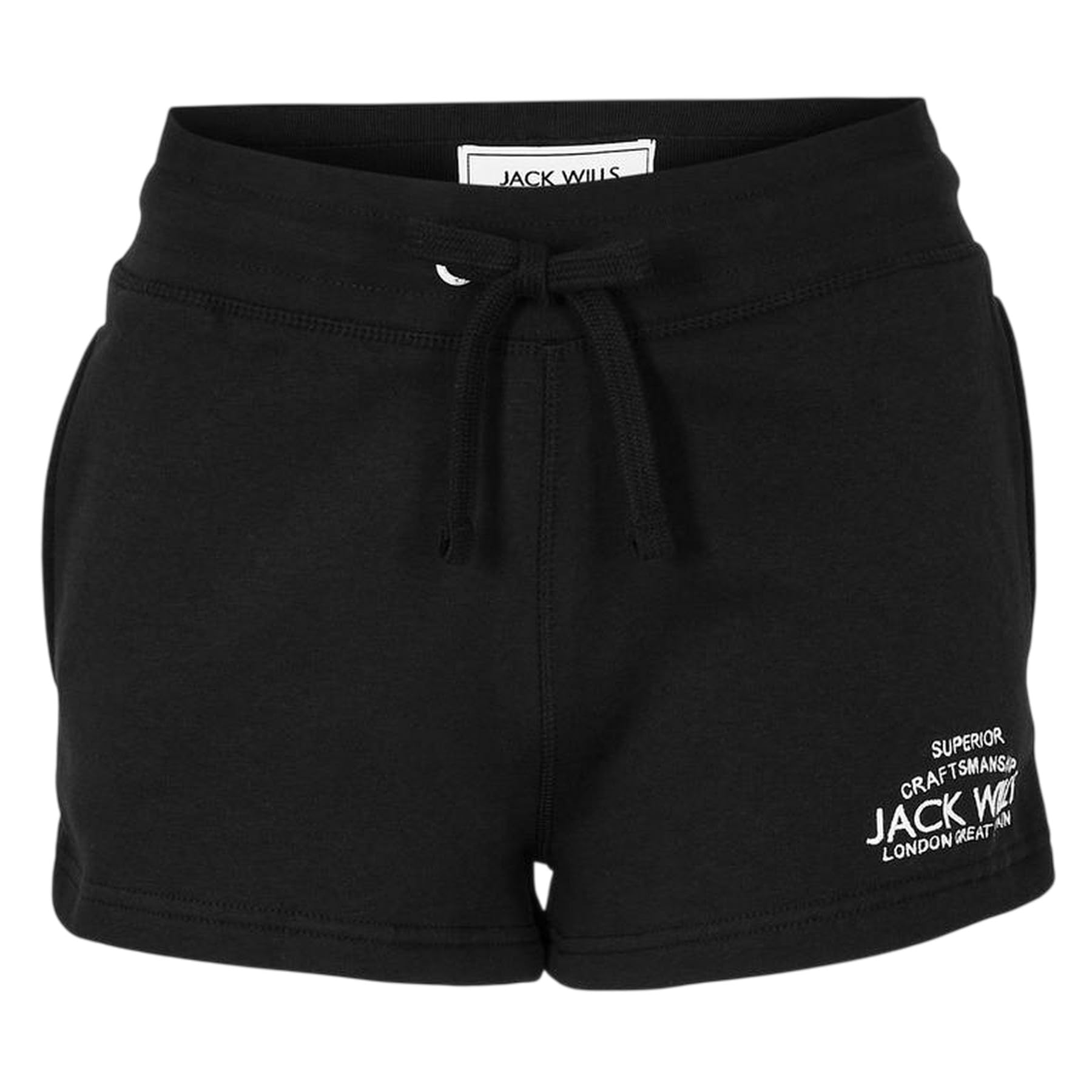 Jack Wills Womens Bea Logo Sweat Shorts Black 16