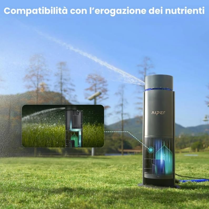 Aiper IrriSense 2 Irrigatore Smart WiFi per Giardino, Sistema di Irrigazione Automatica Intelligente, Copertura fino a 445 m², Controllo da App, Programmazione Automatica (Irrisense) (Irrisense 2)