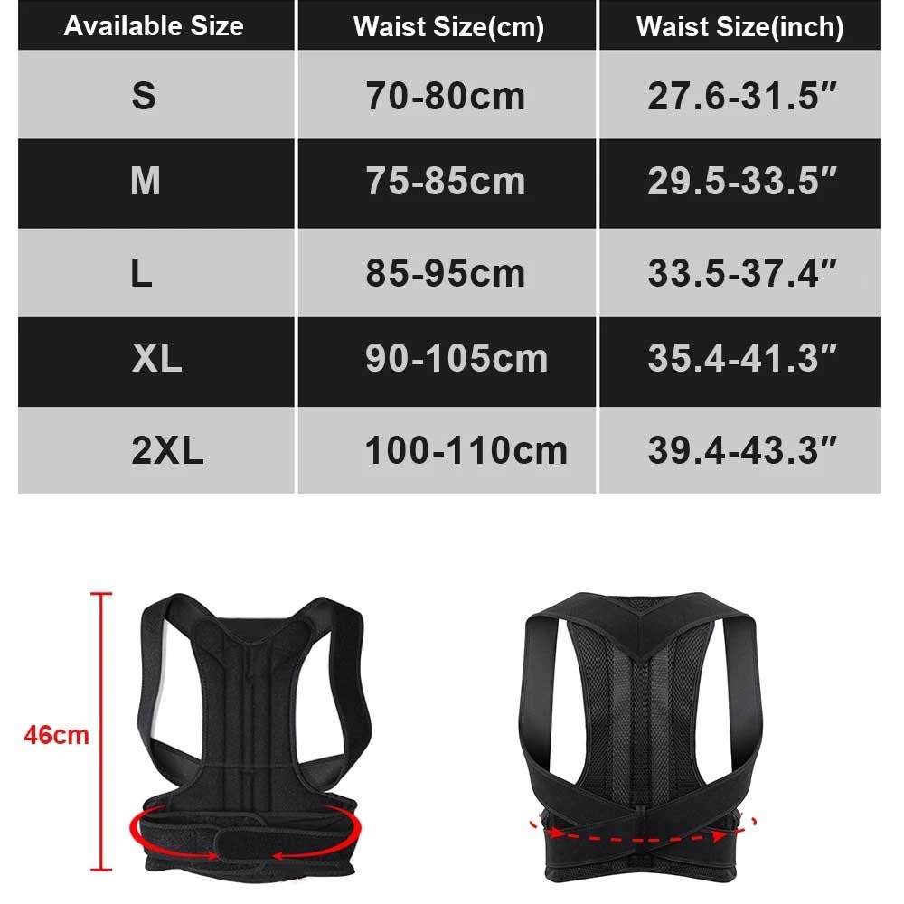 XYNSNDB Korektor ortezy pleców Wsparcie obojczyka Zatrzymaj garbienie i garbienie Regulowany trener pleców unisex 1