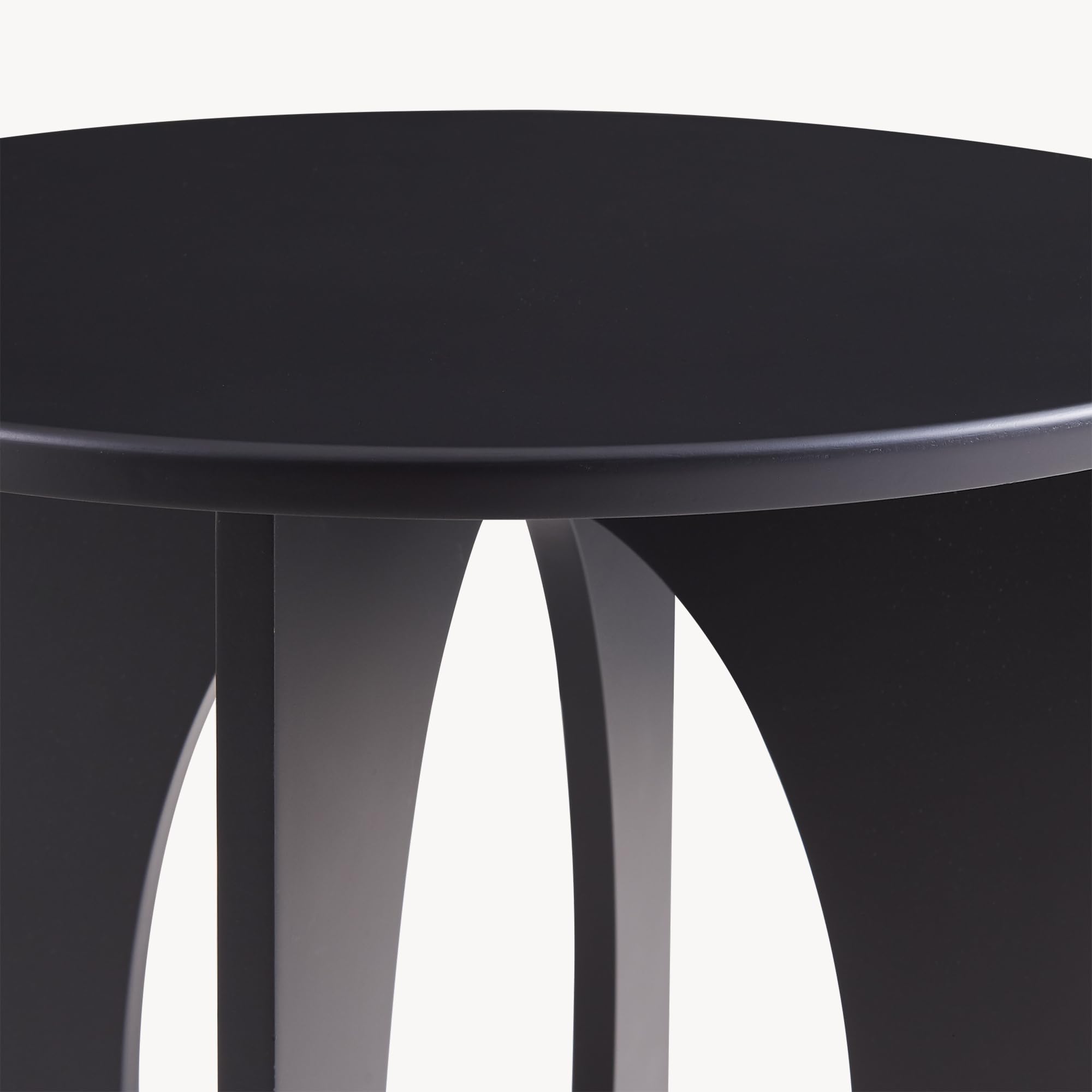 [en.casa] Tavolino Laterale con Piano Rotondo Tavolo Basso da Divano Poltrona con Struttura Geometrica per Soggiorno Camera da Letto Ingresso 49 x Ø40 cm - Nero