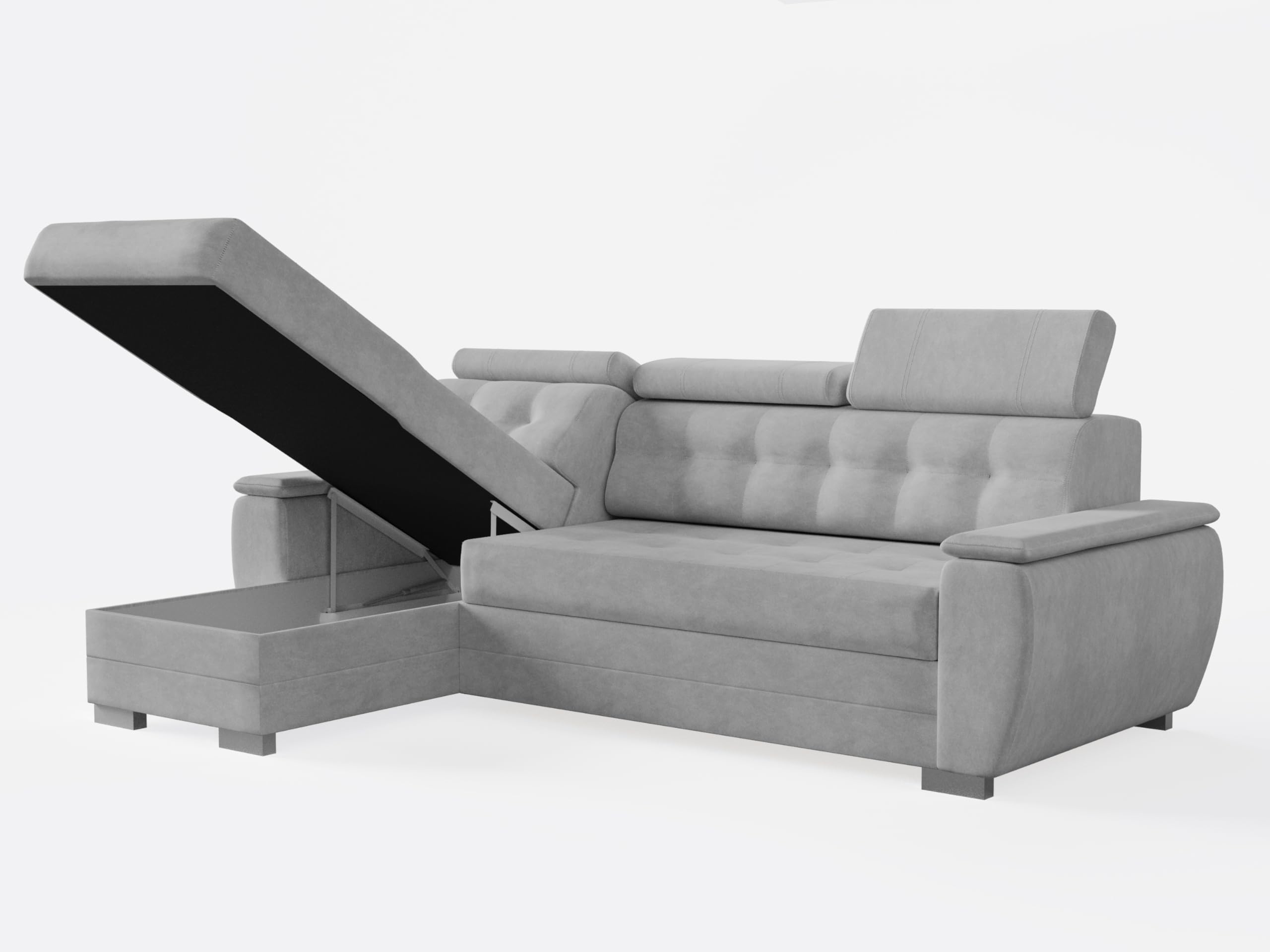 Robin Inspire Sofá Esquinero Cama - con Cajón y Espacio de Almacenamiento - Sofá Universal - Izquierdo y Derecho - 240 x 165 x 87 cm - Beige Tosaro