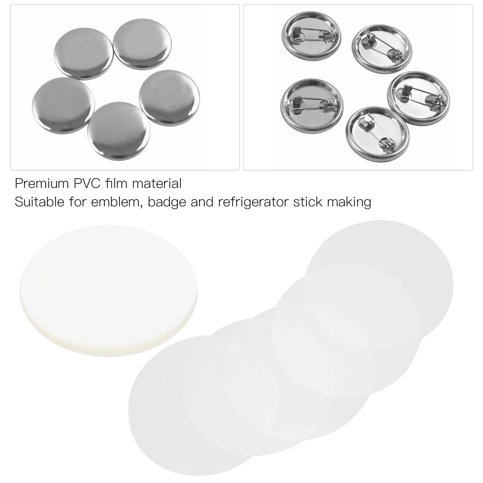 Film Transparent, Film De Badge 100 Pièces Pour Bouton Badge - 8