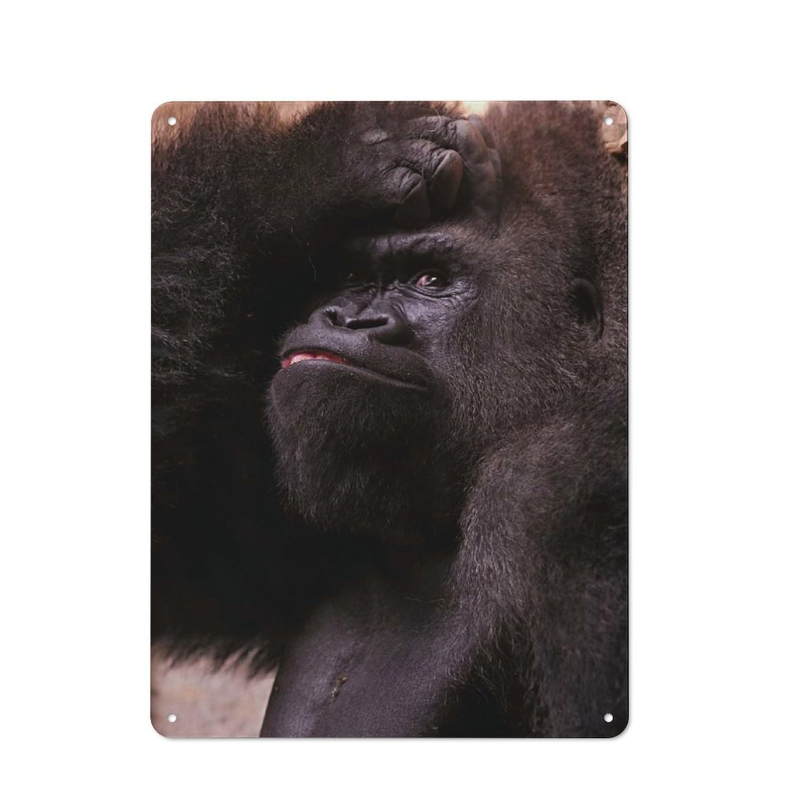 Thinking Gorilla Industrial Metal Sign 40x30cm, Clean Industrial Loft Wall Plaque for Modern Home, Workshop, Office Or Cafe