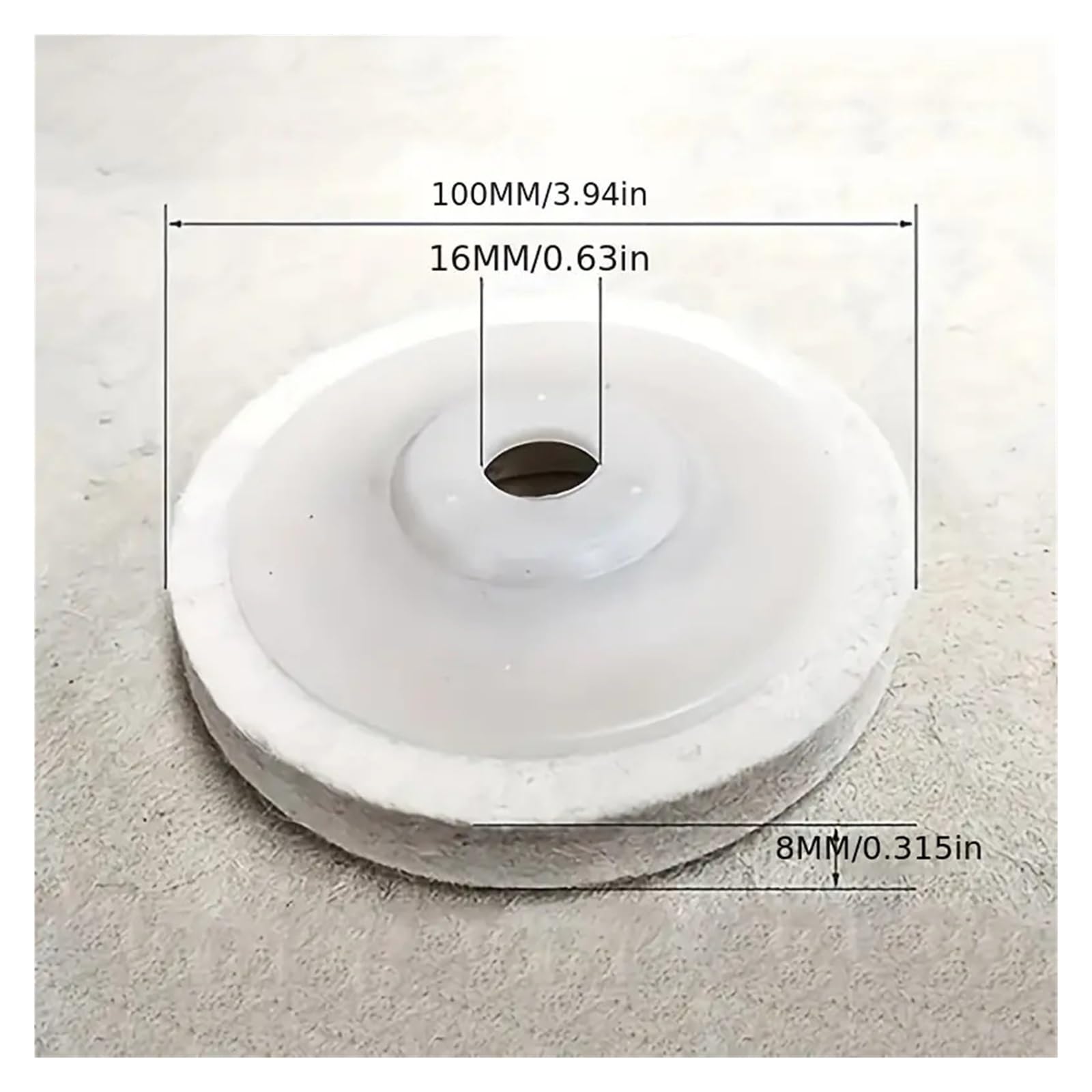 Tarcze polerskie z filcu wełnianego Wool Polishing Wheel 10 Pcs 4 Inch 100mm 16mm For Metal Marble Glass Ceramics