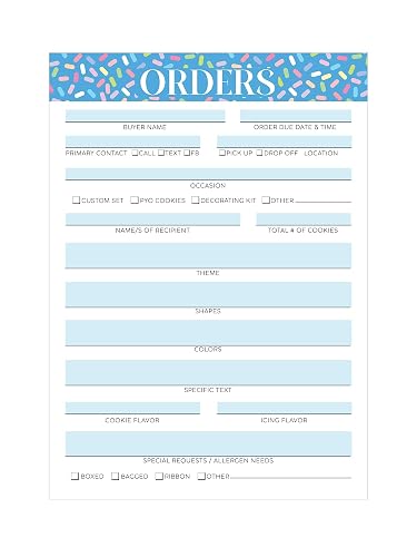 The Cookie Countess Cookie Order Form 5" x 7", 50