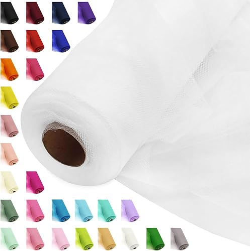 Rollos de tela de tul blanco de 54 pulgadas por 20 yardas, perno de carrete de tutú para decoración de bodas, falda tutú de baby shower, envoltura
