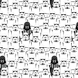 Camelot Fabrics, 44 Inches Star Wars Stormtroopers & Darth Vader Packed White/Black Premium Quality 100 Percent Cotton Fabric by 1/2 of a Yard.