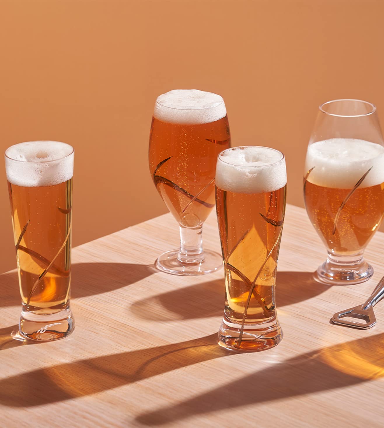 Buy Shaze The Beerstein Set of 4 Crystal Beer Glasses Online at Low
