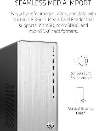 Miniatura 6 de HP Pavilion - PC de escritorio para juegos, AMD Ryzen 5 5600G, 8 GB de RAM, disco duro de 1 TB, SSD de 256 GB, Windows 11 Pro, Wi-Fi 5, HDMI,