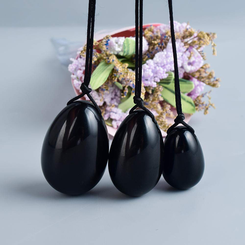 3pcs noir Obsidian Yoni Egg cristal Kegel Exercice Egg-BO ensemble