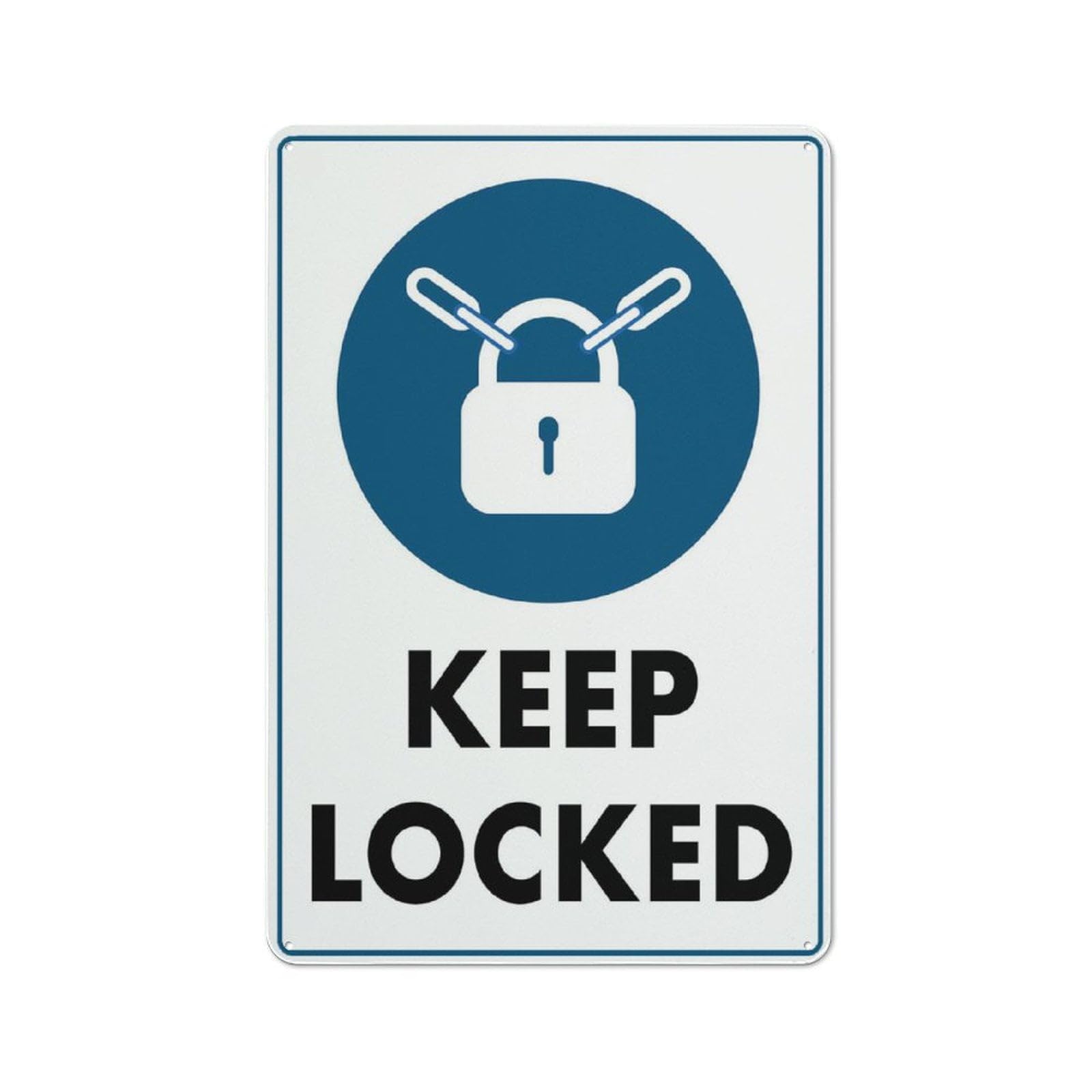 Peiyeety A04 Keep Locked Sign 12X16 Inches Rust Free Aluminum Signs Outdoor, Metal Tin Sign For Home, Business, Yard