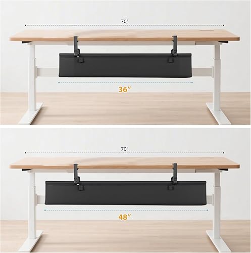 Miniatura 8 de Bandeja de Gestión de Cables para Debajo del Escritorio de Tela Oxford, Organizador de Gestión de Cables de Escritorio sin Taladro de 36" con