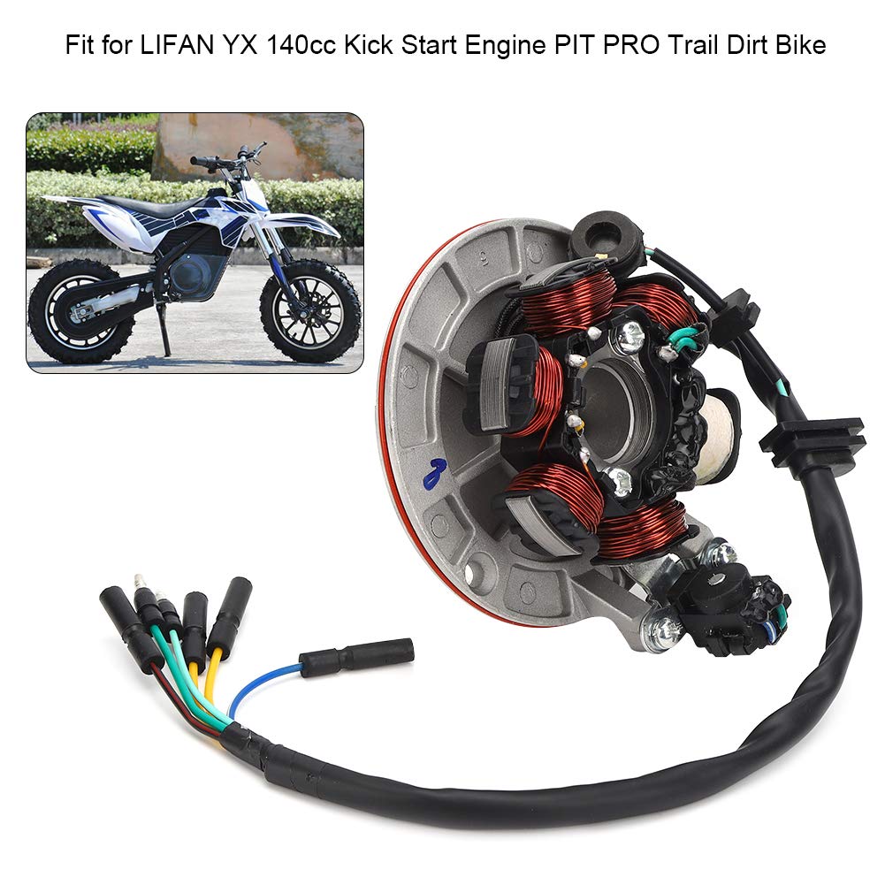 Statore di accensione, piastra dello statore del magnete, piastra dello statore del magnete e bobina adatta per LIFAN YX 140 cc Kick Start Engine PIT PRO Trail Dirt Bike