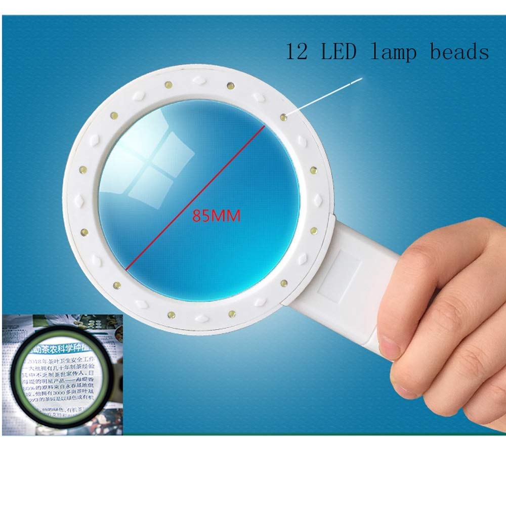 Vetro con lampada 30 volte 100 mm riparazione lente d'ingrandimento portatile vecchia lettura nera Made in China
