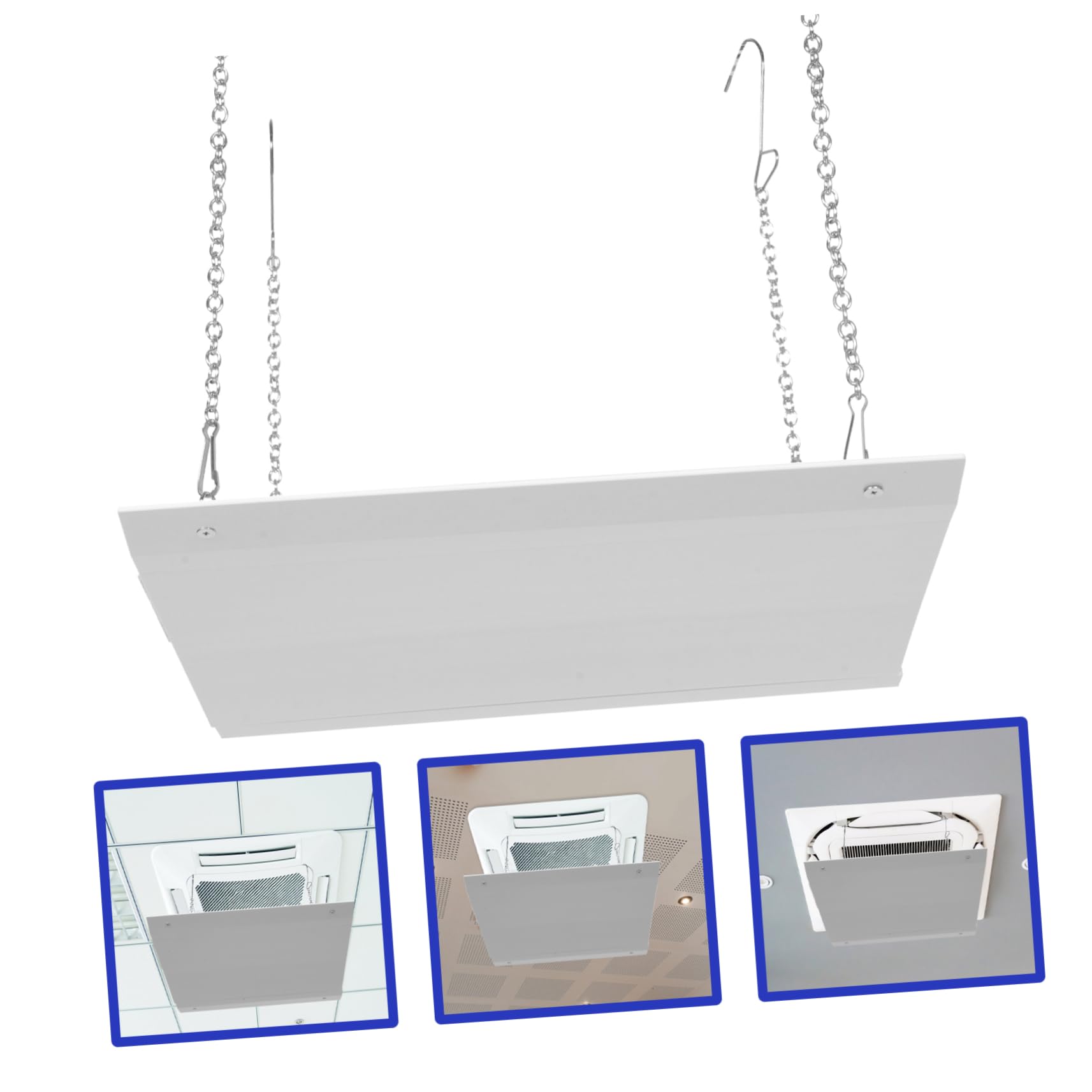 Deflettore Vento per Condizionatori Quadrato Bianco, Acciaio Inox Abs