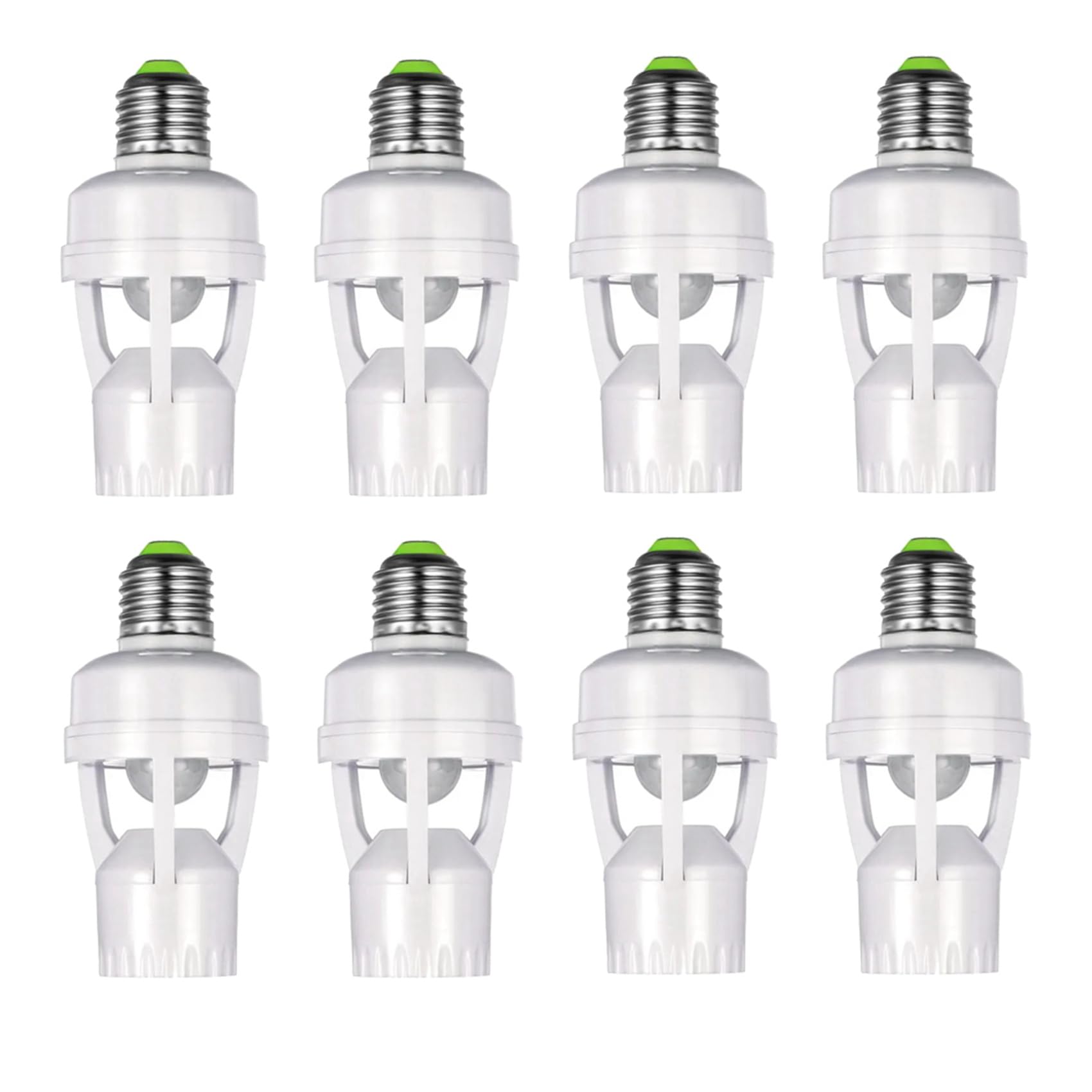 Hndhbfgrt 4X E27 Lamp Holder Adapter with PIR Motion Sensor AC100-240V LED Light Bulb Socket Converter Human Presence Detector
