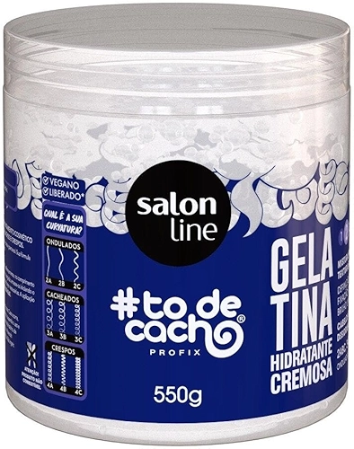 Salon Line, Gelatina Hidratante Cremosa, #TodeCacho, Vegano - Para Cabelos Cacheados, 550g