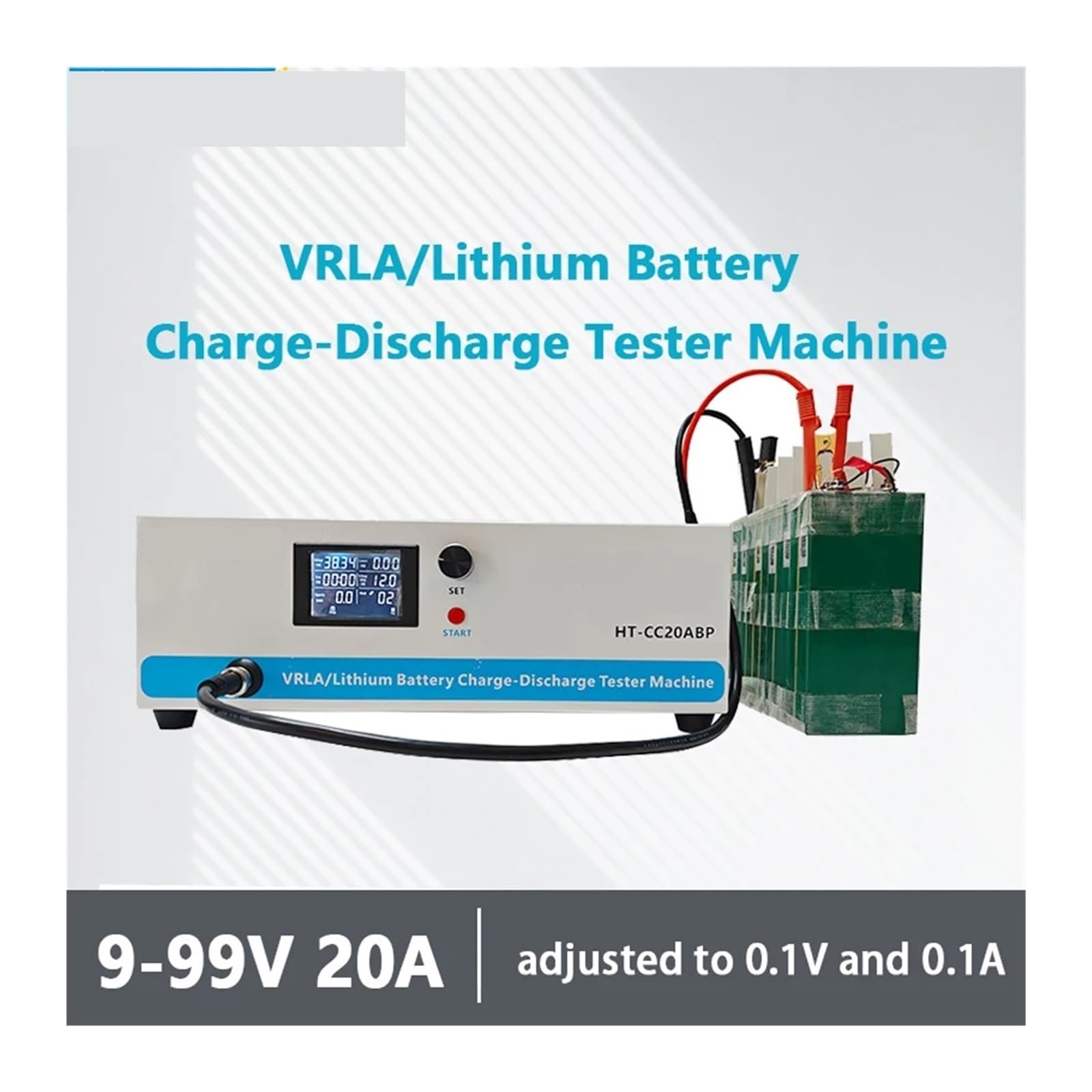 Testeur de capacité de Batterie VRLA/Lithium monocanal 9-99 V 20 A, Cycle de Char/déchar intégré(99V 40A)