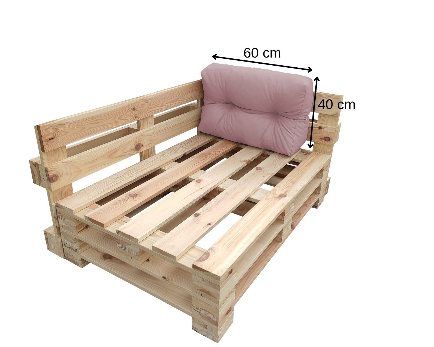 chilly pilley Palettenkissen Wasserdicht Palettenauflage Palettenpolster Palettenmöbel Gartenkissen Wasserfest Wasserabweisend viele Größen und Farben (Seitenkissen 60x40x15 Puderrosa)