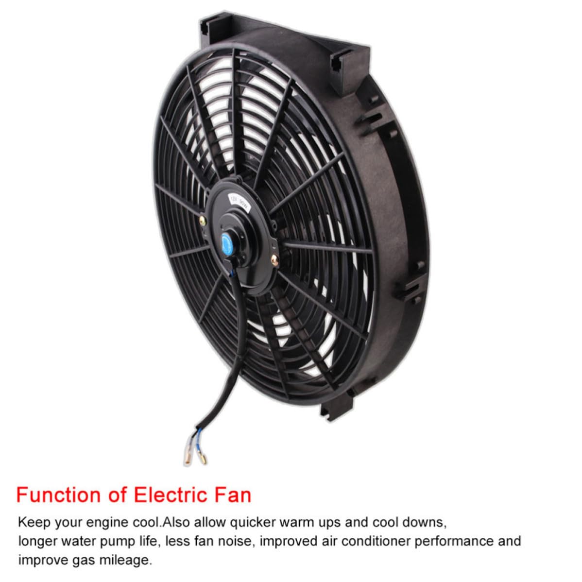 Levemolo Ventilatore Raffreddatore per Auto in Abs Nero, Funzione Pusher o Puller e Regolazione Temperatura per Festa Estiva e Raffreddamento Motore Efficiente