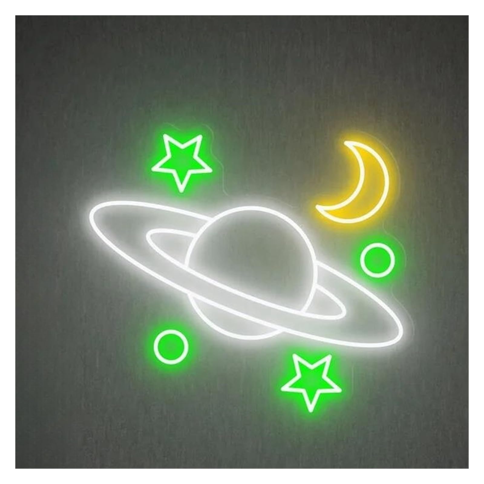 Decoración Lámparas Letrero De Neón Con Forma De Galaxia Espacial Luz Con Forma De Luna Y Estrella Para Bar Club Sala De Juegos Dormitorio Infantil Cumpleaños 40cmx32cm(F)