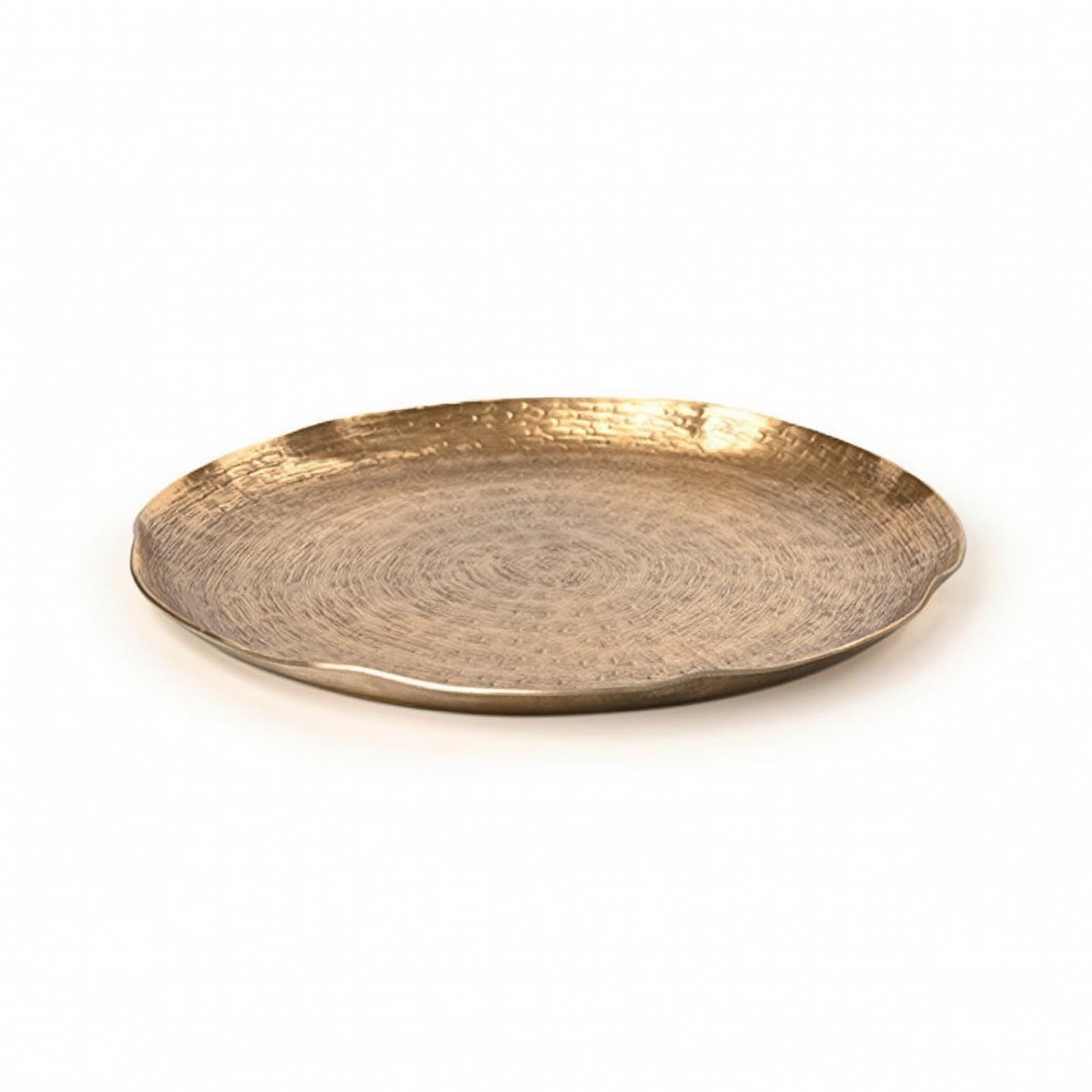 predolo Vassoio con Bordo Rialzato Irregolare Vassoio Svuotatasche Resistente Piatto con Bordo Rialzato per Consolle, 27.5 27.5 H2cm, C款 Oro Piccolo