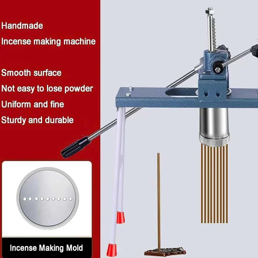 Máquina manual para hacer incienso, herramienta extrusora de prensa manual con soporte ajustable, 3 placas de molde intercambiables para fragancia de bricolaje, herramienta de formación rápida