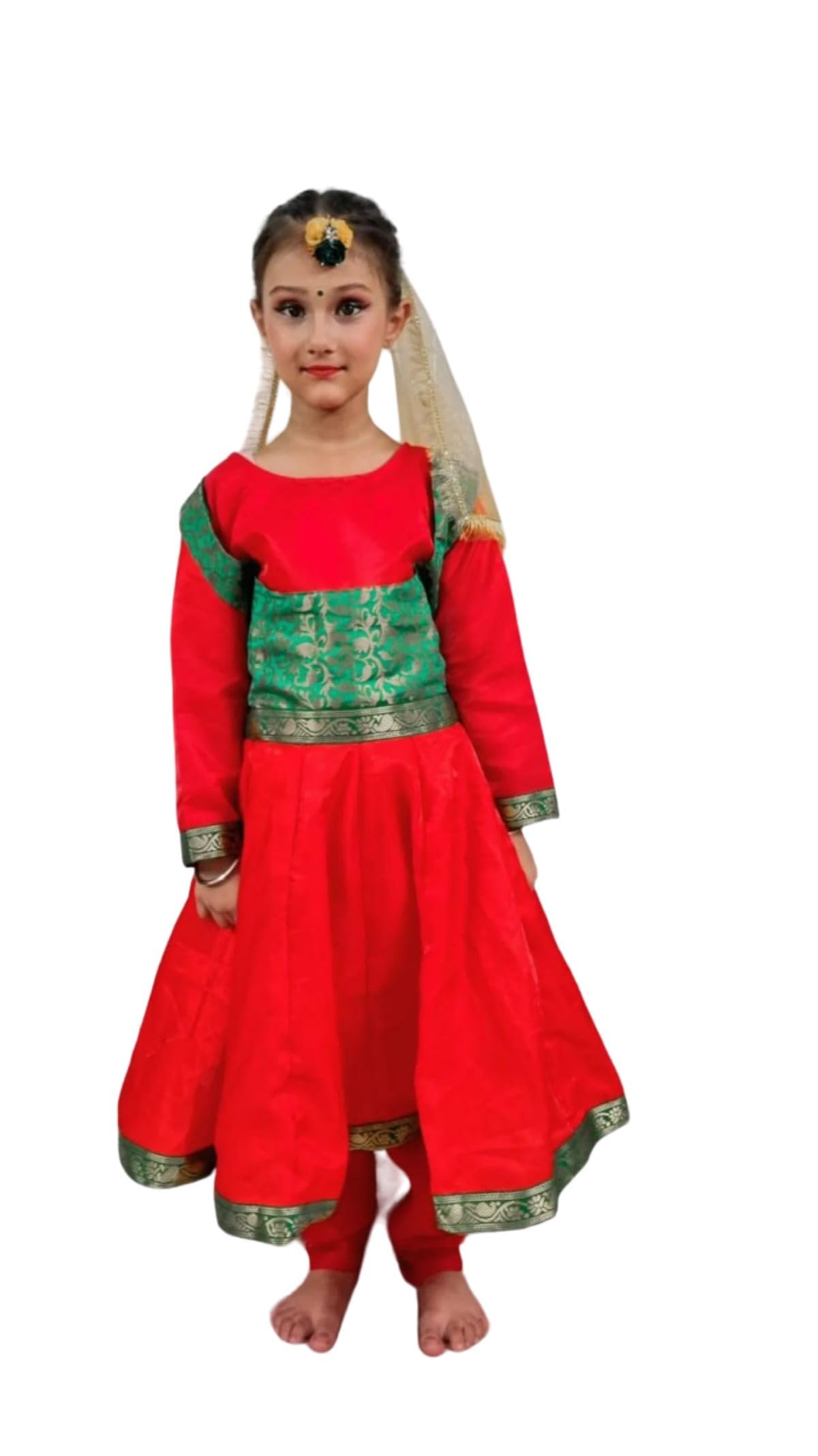 BookMyCostume Kathak Indian Classical Dance Costume for Girls and Females | Without Jewellery 10-12 years (B08KT8NJ3B) Amazon Price History, Amazon Price Tracker