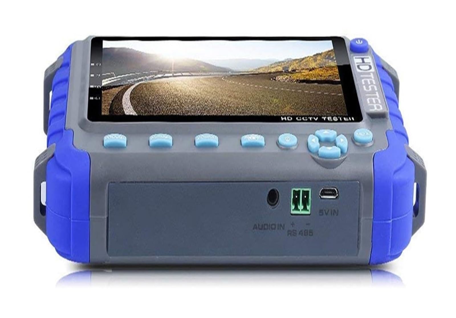 Tester CCTV, Tester CCTV 4 in 1 da 5 pollici, tester di videosorveglianza AHD TVI CVI supporta telecamera con uscita 8MP, 12V portatile