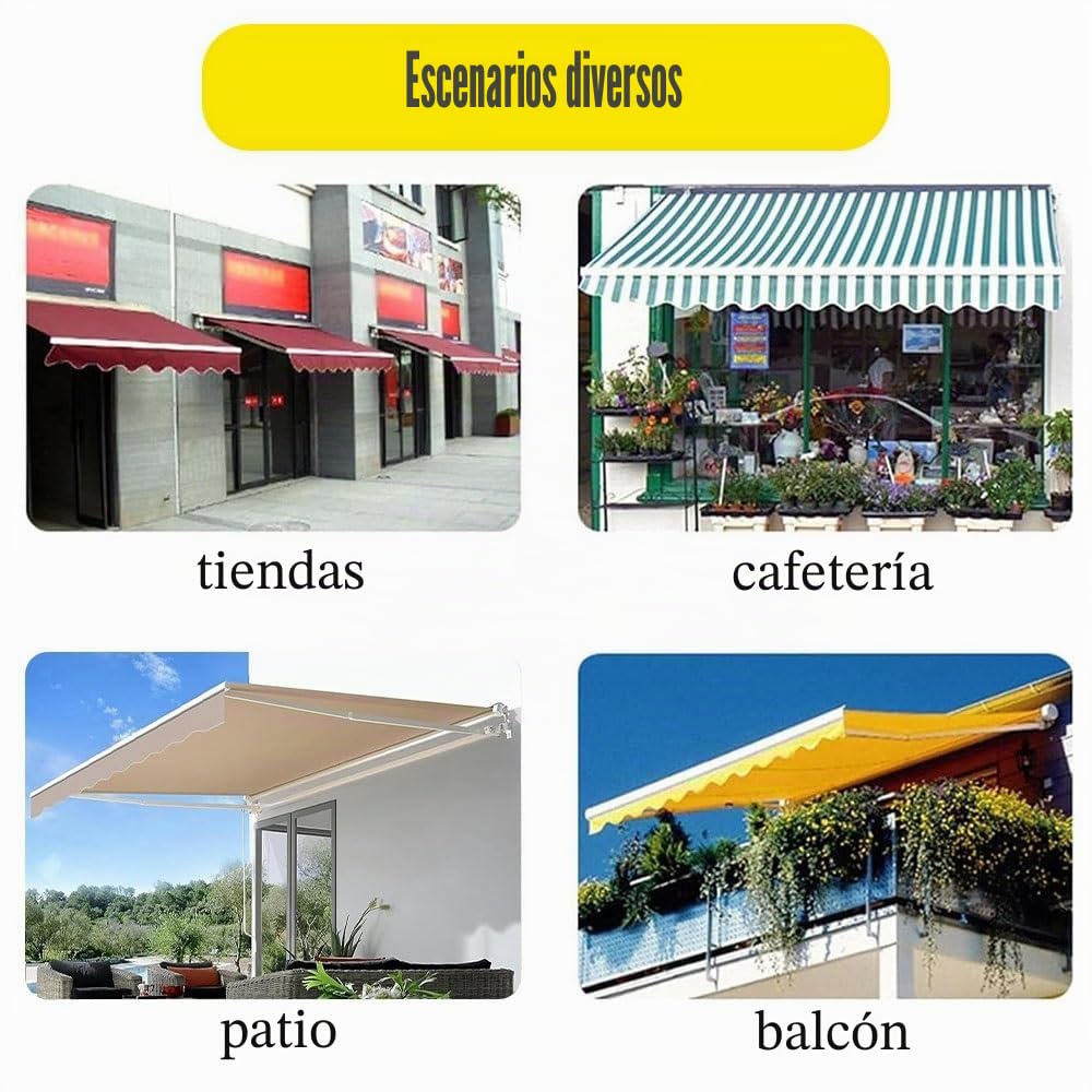 Lona De Repuesto para Toldo Exterior 3.0x2m, Tela De Repuesto para Toldo, Lona Recambio Jardín Patio Terraza Balcón(Khaki,3.0x2m(10x6.5ft))