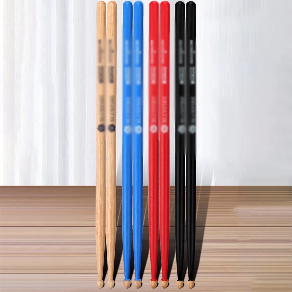 Baguettes De Batterie Professionnelles En Bambou 7A/5A/5B - Légères, Durables, Pointes En Forme De Larme, Pour Débutants Et Confirmés