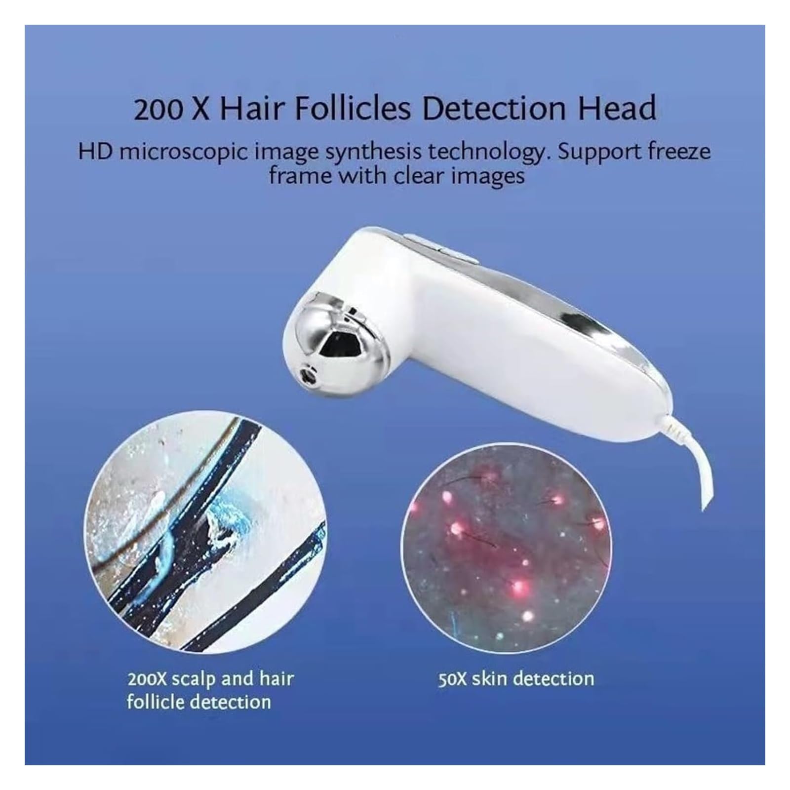 Haar- und Kopfhautanalysator, 11-Zoll-HD-Bildschirm, Kopfhautdetektor mit 1080P-Kamera, Haarfollikelöl-Feuchtigkeitsmikroskop-Tester, 1280 x 1080 Auflösung, Hautdiagnose-Tool mit 200X und 50X