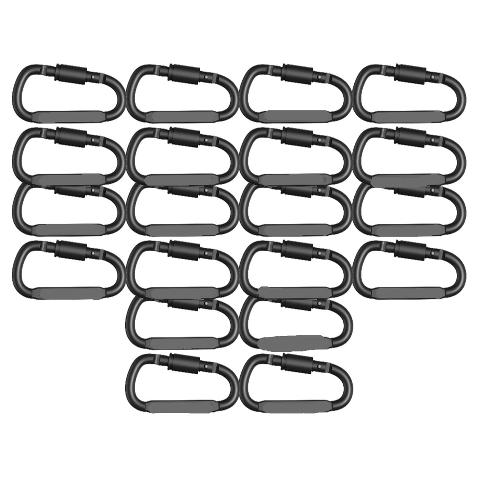 Mosquetón 2-20 piezas Mini mosquetón Clips aleación de aluminio hebilla de anillo en D ganchos de Clip llavero mosquetón for llaves herramientas de escalada(Black 20PCS)