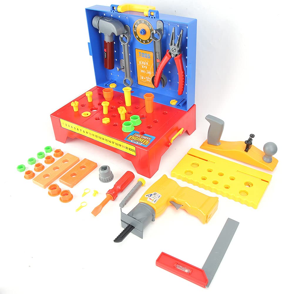 Juego de Mesa de Juguete de Reparación de Taladro Eléctrico de Simulación, Material Ecológico, Esquinas Lisas, Ejercicios de Capacidad Práctica, Ideal para Jugar en Familia
