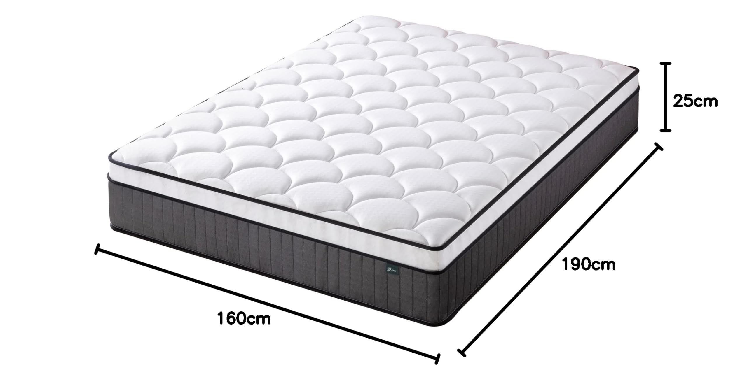 Zinus Matelas lit conventionnel, Mousse à mémoire de Forme, Blanc, Double