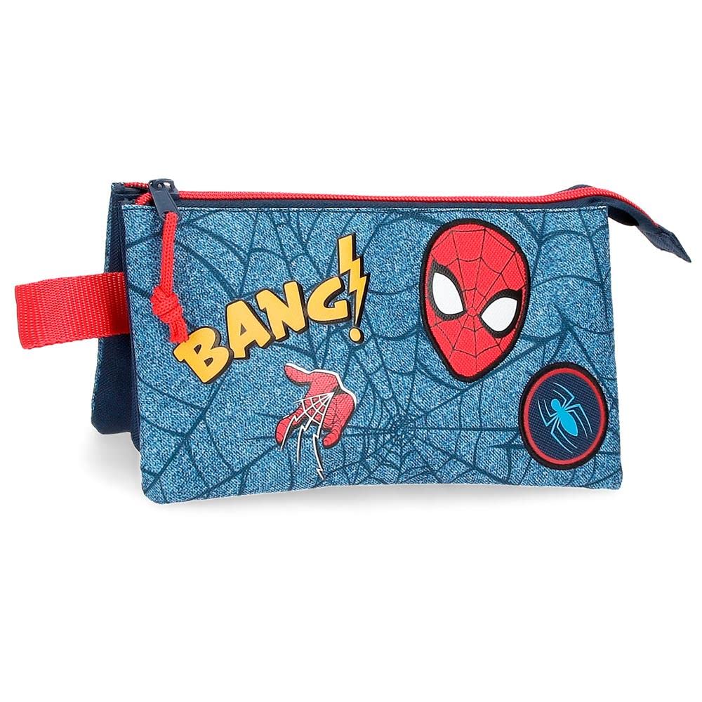 Marvel Spiderman Denim Estuche Triple Azul 22x12x5 cms Poliéster