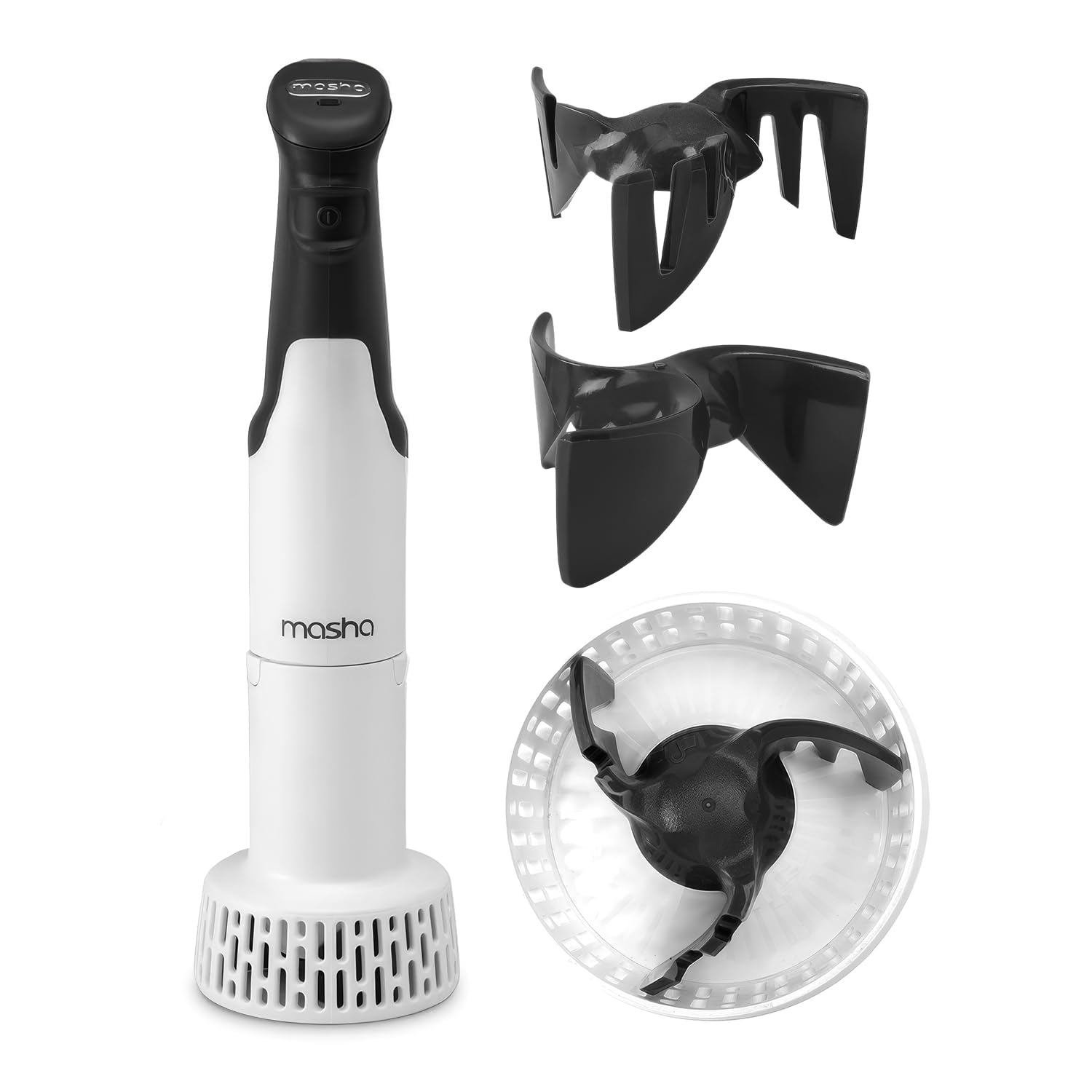 Masha by Sensio Home Electric Potato Masher Hand Blender 3-in-1 Multi Tool - Lump Free, Perfect Consistency Mashed Potato - Electric Masher with Rotor-Cone Technology & Aerating Blade