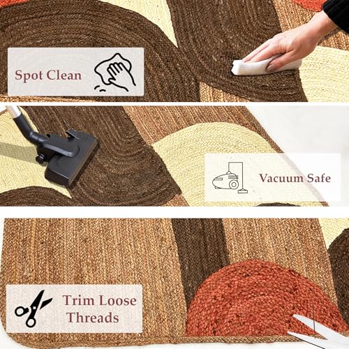 Tapis en jute de qualité supérieure à motif géométrique - 5