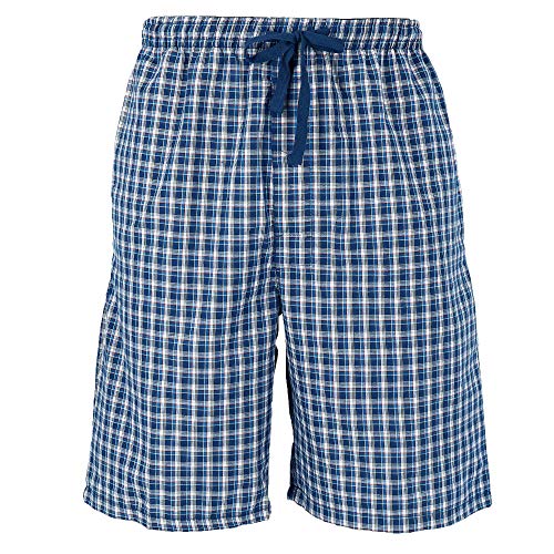 Hanes Men's Cotton Madras Drawstring Sleep Pajama Shorts, Large, Art