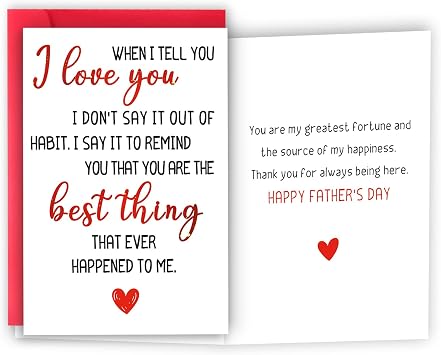 Fathers Day Card Gifts from Wife, Fathers Day Card Gifts for Husband Boyfriend, Funny Fathers Day Gift from Wife Girlfriend, Happy Fathers Day Cards