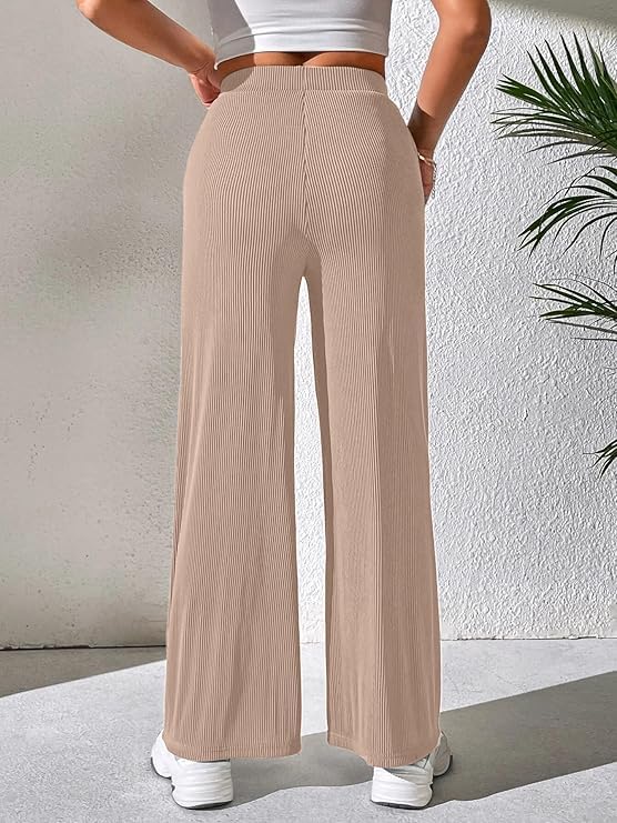 Image of GRECIILOOKS Women's Parachute Cargo Pants - High Waist Flared Korean Trousers| Trendy Casual Wear for Daily & Travel Use (Available in Plus Size)